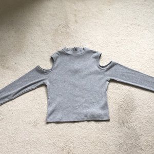 Cut-out shoulder crop top